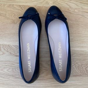 New Stuart Weizmann Gaby Ballet Flats - black leather - 8.5 - Made in Spain
